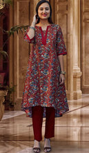 Load image into Gallery viewer, ARA Long Printed Pure Cotton Embroidered Long Tunic Kurta Dress: Made to Order