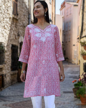 Load image into Gallery viewer, AMAL Pure Cotton, Light Weight, Printed, Hand Embroidered Tunic Top Kurti