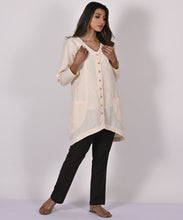 Load image into Gallery viewer, ANITA Linen-Cotton Hand Embroidered Tunic Dress