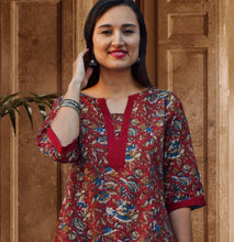 Load image into Gallery viewer, ARA Long Printed Pure Cotton Embroidered Long Tunic Kurta Dress: Made to Order