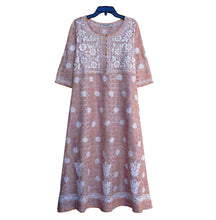 Load image into Gallery viewer, CHANDRIKA Chanderi Silk Hand Embroidered A Line Tunic Dress Kurta: Made to Order/Customizable