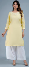 Load image into Gallery viewer, TISTA- Linen Cotton Long Kurta/tunic with hand embroidered Chikankari