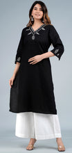 Load image into Gallery viewer, GARVI Linen-Cotton Hand Embroidered Tunic Kurti