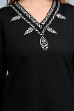 Load image into Gallery viewer, GARVI Linen-Cotton Hand Embroidered Tunic Kurti
