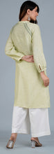 Load image into Gallery viewer, ASHLEY Linen Cotton Long Kurta/tunic with hand embroidered Chikankari