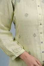 Load image into Gallery viewer, ASHLEY Linen Cotton Long Kurta/tunic with hand embroidered Chikankari