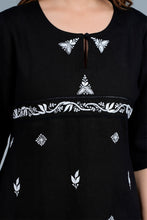 Load image into Gallery viewer, ANNA Linen Cotton Long Kurta/tunic with hand embroidered Chikankari
