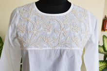 Load image into Gallery viewer, Yashi- 100% Cotton Tunic Kurta Hand Embroidered : Made to Order/Customizable