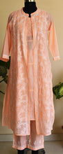 Load image into Gallery viewer, URVI, Pure Cotton Hand Embroidered Chinkankari Long Kurta , Three Pcs. Suit Set