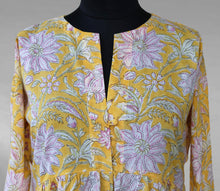 Load image into Gallery viewer, DEVIKA prt Block Printed Pure Cotton Women Long Flared Kurta Tunic Dress