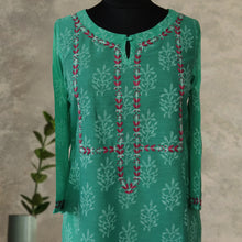 Load image into Gallery viewer, Diti Chanderi Cotton, Printed with Hand Embroidered Kurta
