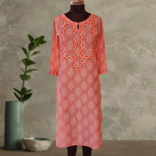 Load image into Gallery viewer, Diti Chanderi Cotton, Printed with Hand Embroidered Kurta