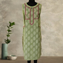 Load image into Gallery viewer, Diti Chanderi Cotton, Printed with Hand Embroidered Kurta
