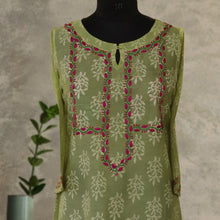 Load image into Gallery viewer, Diti Chanderi Cotton, Printed with Hand Embroidered Kurta