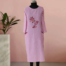 Load image into Gallery viewer, ELSA Cotton, Striped Kurta with Patch work Detail