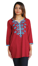 Load image into Gallery viewer, IVY Embroidered Mirror Work Printed Pure Cotton Tunic