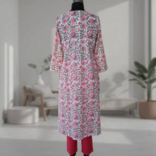 Load image into Gallery viewer, ERICA Block Printed Cotton Hand Embroidered Kurta