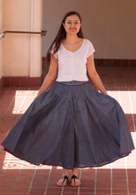 Load image into Gallery viewer, Fab Block Print Style Pure Cotton Multi Panel Flare Skirt