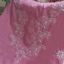 Load image into Gallery viewer, FIZA Pure Cotton Hand Embroidered/Chikankari Unstitched Kurta Set; Made to Order/ Customizable