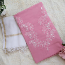 Load image into Gallery viewer, FIZA Pure Cotton Hand Embroidered/Chikankari Unstitched Kurta Set; Made to Order/ Customizable