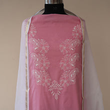 Load image into Gallery viewer, FIZA Pure Cotton Hand Embroidered/Chikankari Unstitched Kurta Set; Made to Order/ Customizable