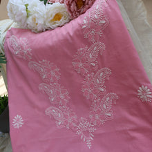 Load image into Gallery viewer, FIZA Pure Cotton Hand Embroidered/Chikankari Unstitched Kurta Set; Made to Order/ Customizable