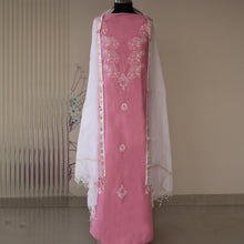 Load image into Gallery viewer, FIZA Pure Cotton Hand Embroidered/Chikankari Unstitched Kurta Set; Made to Order/ Customizable