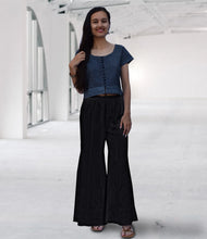 Load image into Gallery viewer, LUNA Pure Cotton Hand Embroidered Flared Bottom Pants: Made to Order, Customizable