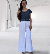 Load image into Gallery viewer, LUNA Pure Cotton Hand Embroidered Flared Bottom Pants: Made to Order, Customizable