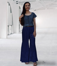 Load image into Gallery viewer, LUNA Pure Cotton Hand Embroidered Flared Bottom Pants: Made to Order, Customizable