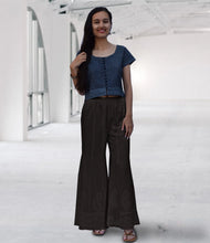 Load image into Gallery viewer, LUNA Pure Cotton Hand Embroidered Flared Bottom Pants: Made to Order, Customizable