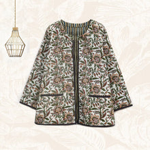 Load image into Gallery viewer, ARYA Cotton Block Print Green Reversible jacket