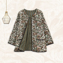 Load image into Gallery viewer, ARYA Cotton Block Print Green Reversible jacket