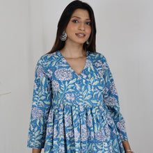 Load image into Gallery viewer, TAANYA Cotton Jaipuri Block Print Angrakha Wrap Top with Side Tie