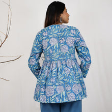 Load image into Gallery viewer, TAANYA Cotton Jaipuri Block Print Angrakha Wrap Top with Side Tie