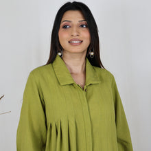 Load image into Gallery viewer, LEKHA Cotton-Linen Hand Embroidered, Shirt Dress Kurta
