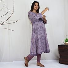 Load image into Gallery viewer, KAAYA Cotton, Jaipuri Block Print with Hand Embroidered Kurta Dress and Pant