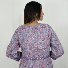 Load image into Gallery viewer, KAAYA Cotton, Jaipuri Block Print with Hand Embroidered Kurta Dress and Pant