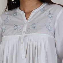 Load image into Gallery viewer, NIMI Pure Cotton Mulmul Hand Embroidered Kurti Top with Camisole
