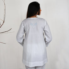 Load image into Gallery viewer, NIMI Pure Cotton Mulmul Hand Embroidered Kurti Top with Camisole