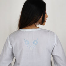 Load image into Gallery viewer, NIMI Pure Cotton Mulmul Hand Embroidered Kurti Top with Camisole