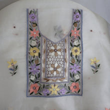 Load image into Gallery viewer, PRATIMA Organza Hand Embroidered/Chikankari Unstitched Suit; Made to Order/ Customizable