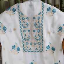 Load image into Gallery viewer, NEENA Chanderi Hand Embroidered/Chikankari Unstitched Kurta Set; Made to Order/ Customizable