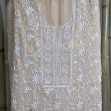 Load image into Gallery viewer, DISHA Pure Tissue Hand Embroidered/Chikankari Unstitched Kurta Set; Made to Order/ Customizable