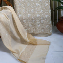 Load image into Gallery viewer, DISHA Pure Tissue Hand Embroidered/Chikankari Unstitched Kurta Set; Made to Order/ Customizable