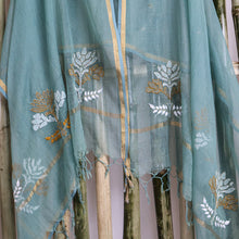 Load image into Gallery viewer, Kota Dupatta Hand Embroidery/Chikan work, Gold Zari with Mukesh