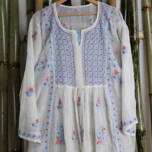 Load image into Gallery viewer, GAYATRI Mul Chanderi Hand Embroidered/Chikankari Unstitched Kurta Set; Made to Order/ Customizable