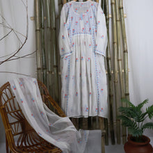 Load image into Gallery viewer, GAYATRI Mul Chanderi Hand Embroidered/Chikankari Unstitched Kurta Set; Made to Order/ Customizable