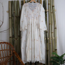 Load image into Gallery viewer, GAYATRI Mul Chanderi Hand Embroidered/Chikankari Unstitched Kurta Set; Made to Order/ Customizable