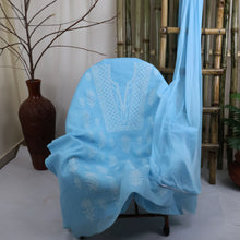 Load image into Gallery viewer, HANSIKA Pure Cotton Hand Embroidered/Chikankari Unstitched Kurta Set; Made to Order/ Customizable